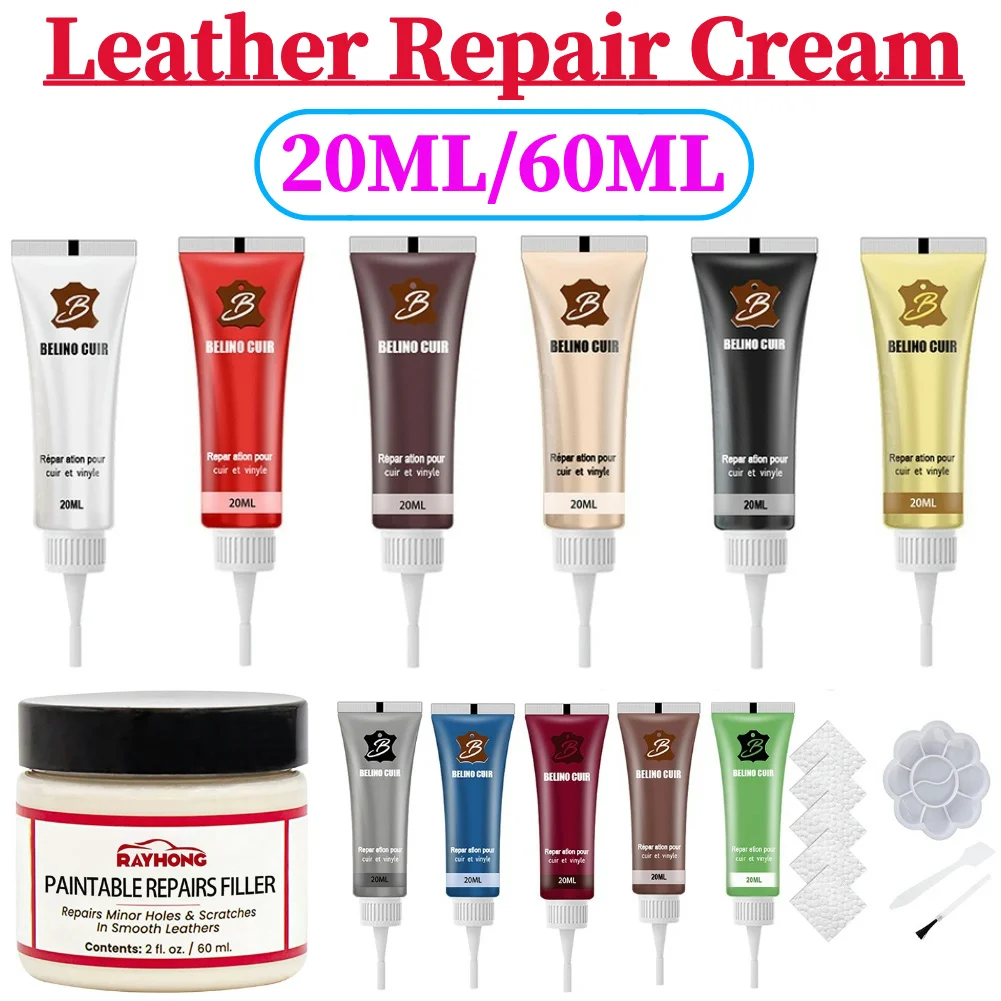 Leather Repair Gel Leather Repair Kit Car Polishing Spray 20ml Car Advanced Leather Repair Cream Repair Filler Sofa Auto Seat Leather Complementary Refurbishing Car Polishing Kit