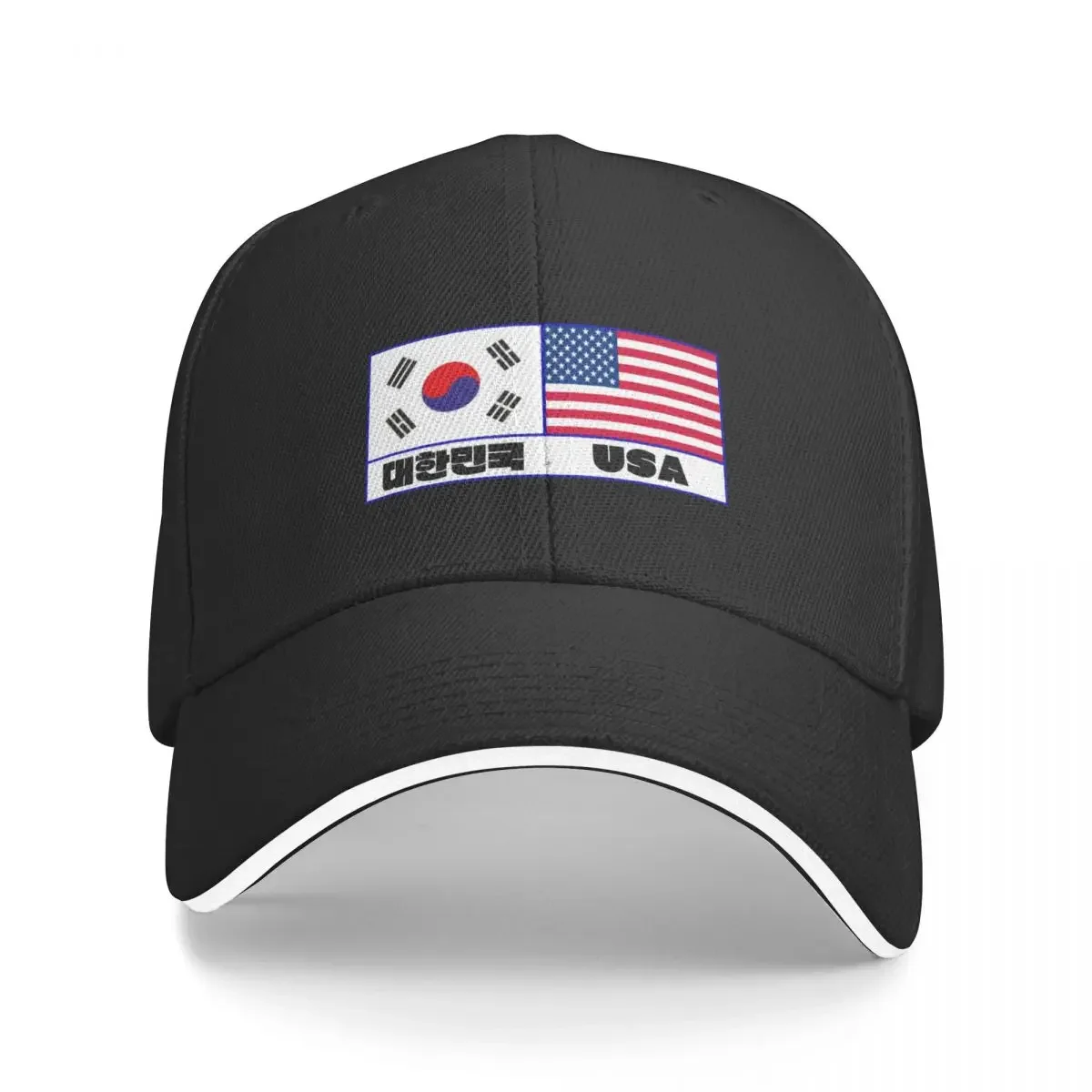 

South Korea flag & USA flag Baseball Cap Golf Hat Fashion Beach dad hat cute Women's 2024 Men's