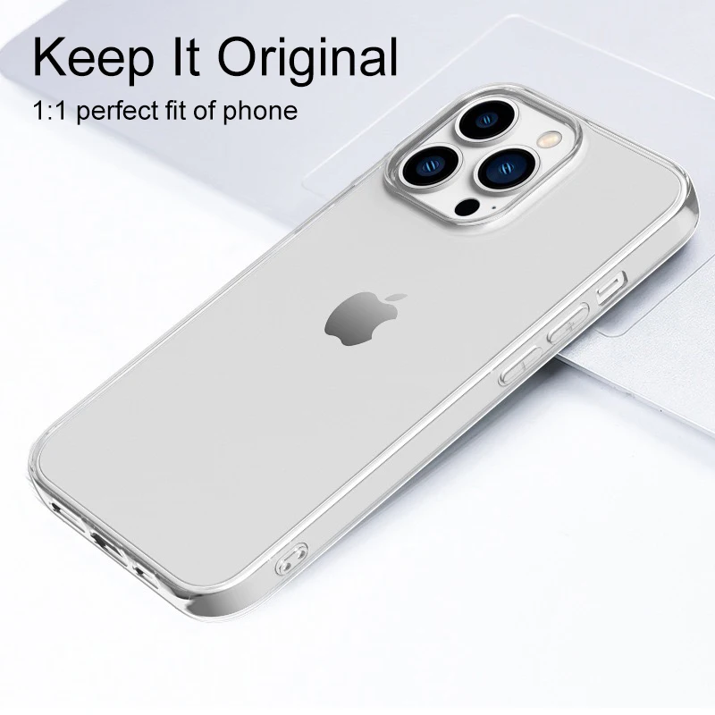 Silicone Ultra Thin Soft Case For iPhone 15 14 13 12 Mini 11 Pro XS Max X XR SE2 SE 3 8 Plus Clear Transparent Back Cover Slim 7