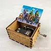 Wooden Music Box Anime One Piece Luffy Zoro Pattern Hand Cranked Home Decoration Carved Musical Box Valentine's Birthday Gift 5