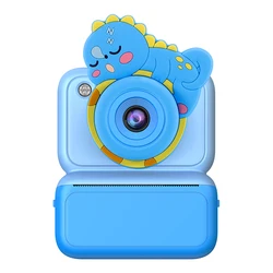 Kids Instant Print Camera with HD Dual Lens and Long Battery Life - Cute Design (Blue)