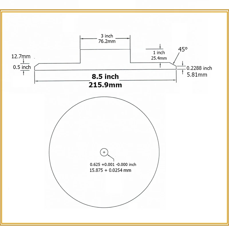 8,5"/9" Aluminiumplatte Polierscheibe Magnetscheibe Tischschleifer Teile – Detail 3