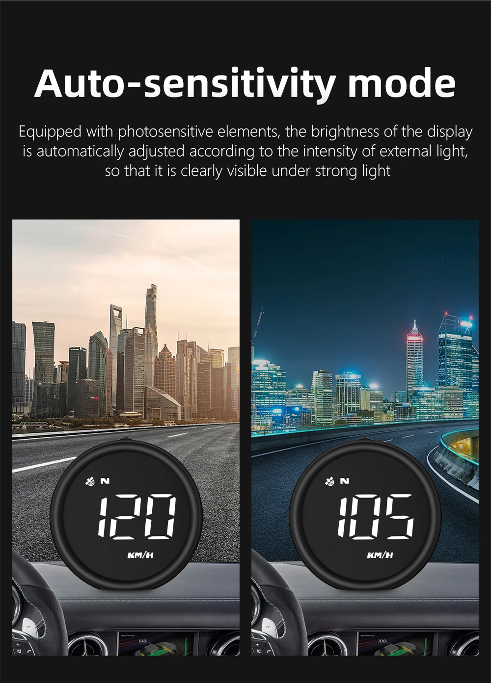 G1 GPS Car HUD On-board Computer Head Up Display Digital Speedometer Gauge Compa
