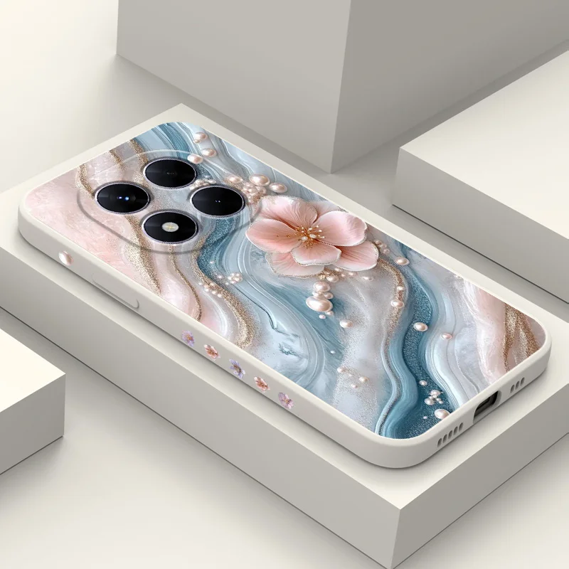 Pearlescent Flower Silicone Phone Case Cover