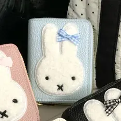 Miffy Super Cute Multi - Layer Anti - Theft Magnetic Wallet & Document Storage Bag (Light blue)