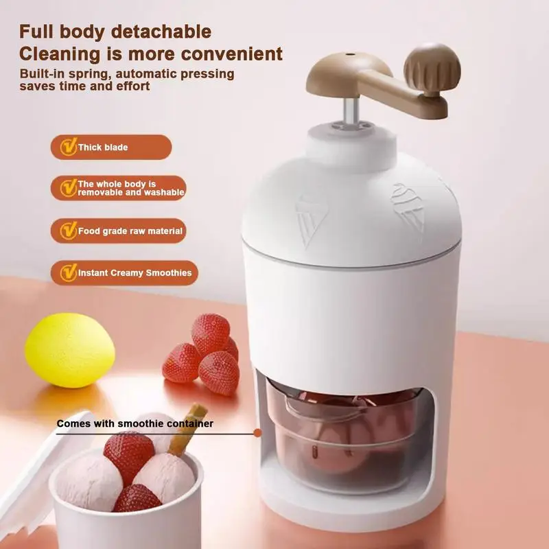 Manual Ice Crusher Tool for Snow Cones Frozen Cocktails