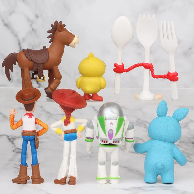 7Pcs/Set Toy Story 4 Action Figures Toy Woody Jessie Buzz Lightyear Forky Pig Bear Figura Model Doll Figurine  Birthday GiftK - 3