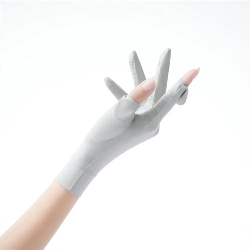 Sun Protection Gloves for Women Summer Thin Non-slip Anti-UV Breathable Original Yarn Touch Screen Riding Sun Protection Gloves 5