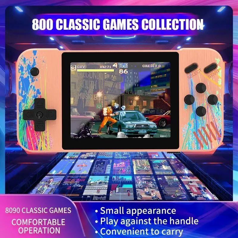Console Di Gioco Portatile Portatile Di Grado Febbre A Grande Schermo Hd Da 3.5 Pollici Built-In 800 Giochi Classici Macchina Arcade Nostalgica