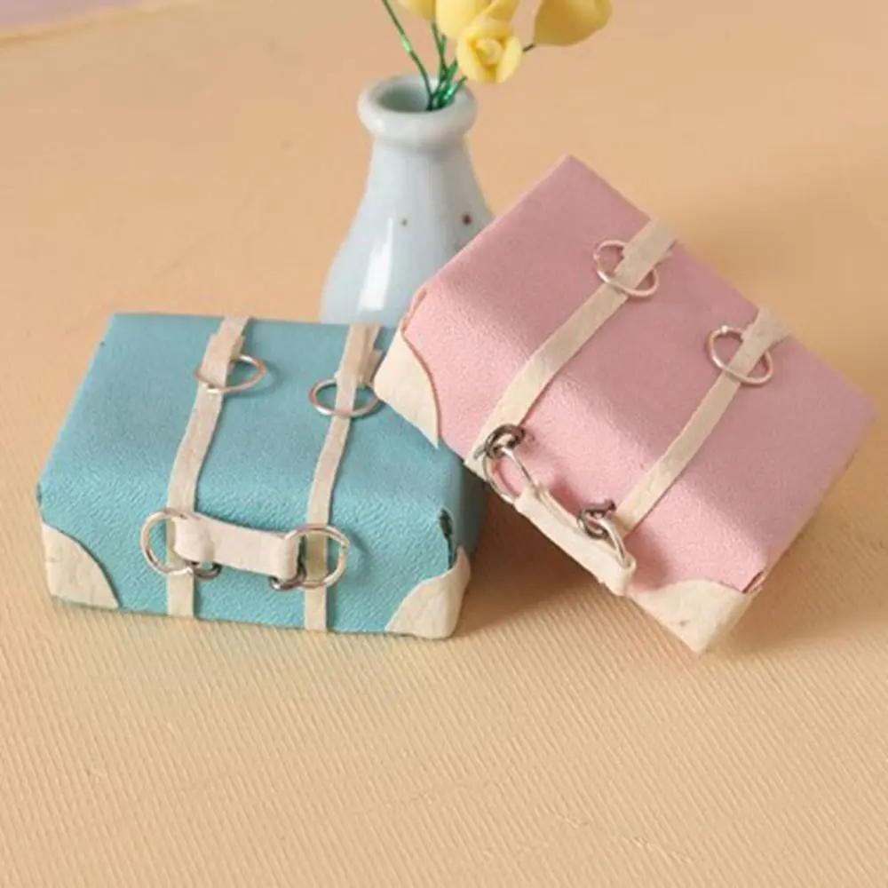 

Fashion 1:12 Doll Leather Case Storage Box Doll Briefcase Handbag Travel Suitcase Mini Model Accessories Dollhouse Kids Toys