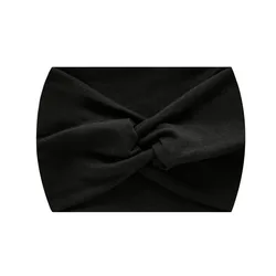 Chic Extra Large Wide Twisted Turban Headband - Fashionable Yoga & Workout Hair Accessory (Black  1)