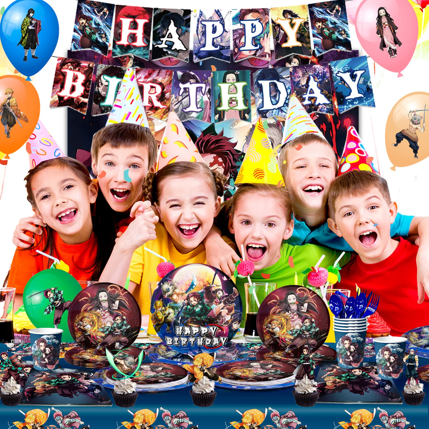 Demon Slayer Birthday Party Decorations Set