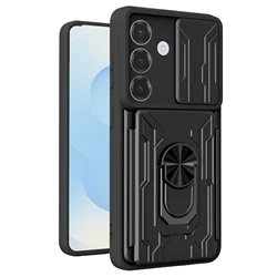 Elegant Card Holder Fashion Hard Case - Stylish Protection - Galaxy S23 Ultra (Black)
