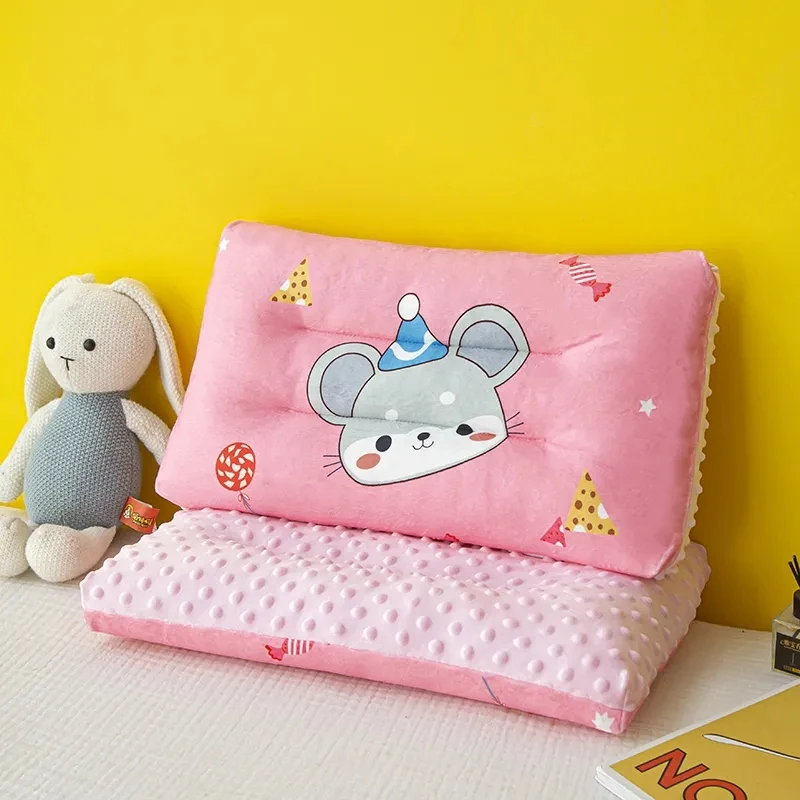 

1-3 Years Old Cartoon Baby Pillow Double Sided Fleece Breathable Children's Pillow Four Seasons Universal Soft Baby Neck Pillow
