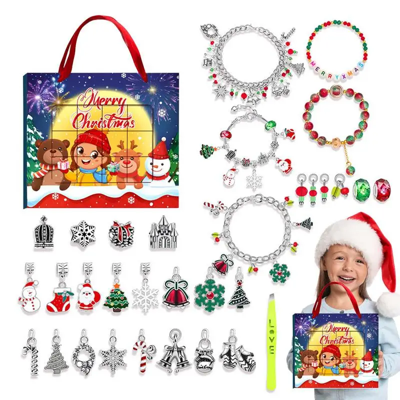 Christmas countdown calendar christmas advent calendar jewelry advent bracelet for 24 days