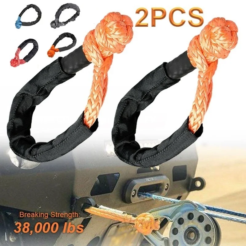 2x Soft Schäkel 17 Tonnen - Recovery Seil Für Offroad & Geländewagen