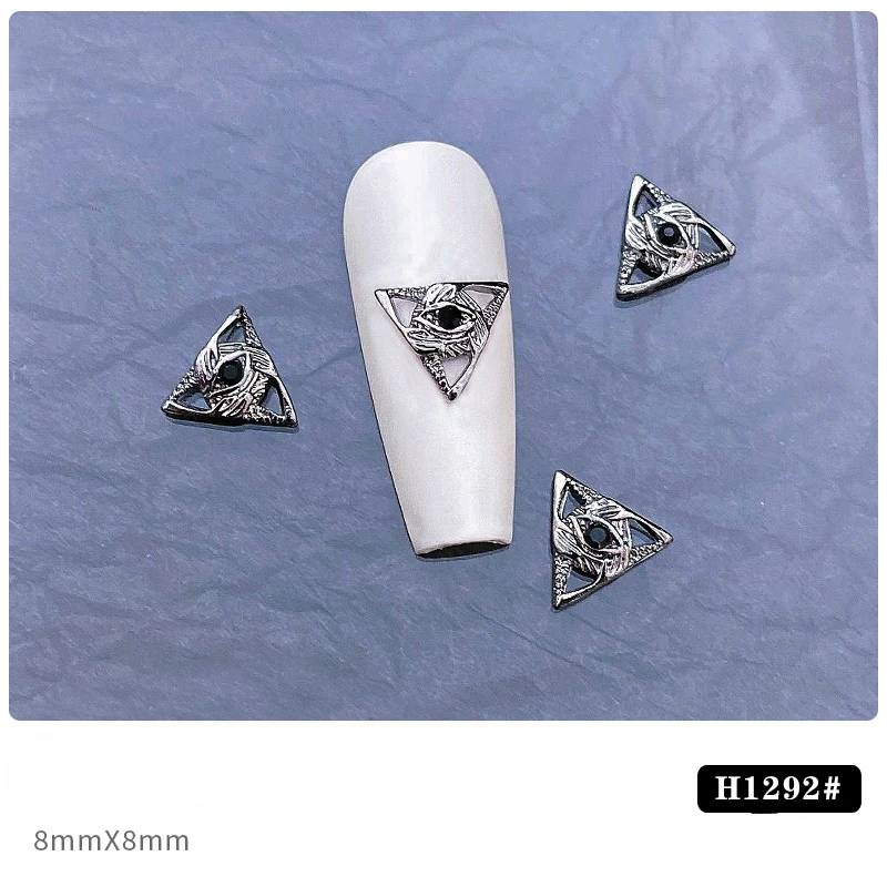 다크 네일 아트 스타일 합금 라인석 쥬얼리, 크로스 할로윈 해골 러브 체인 펜던트, 지르콘 DIY 네일 쥬얼리 액세서리