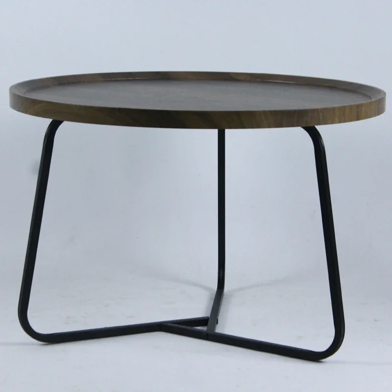 Faux marble round wood top gold coffee table with MDF for sale