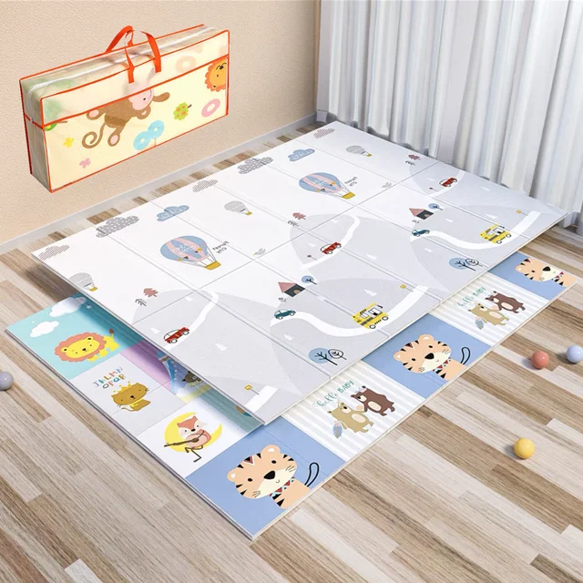 Kid XPE Folding Baby Play Mat Crawling Toys for Children's Carpet Climbing Gyme Game Road Pad Living Room Home Rug Baby Playmat 2