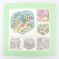 Halloween Spectre Coloring Book LITTLE CORNER Coloring Book for Adult and Teen Featuring Adorable Creepy Creatures Painting Gift 2