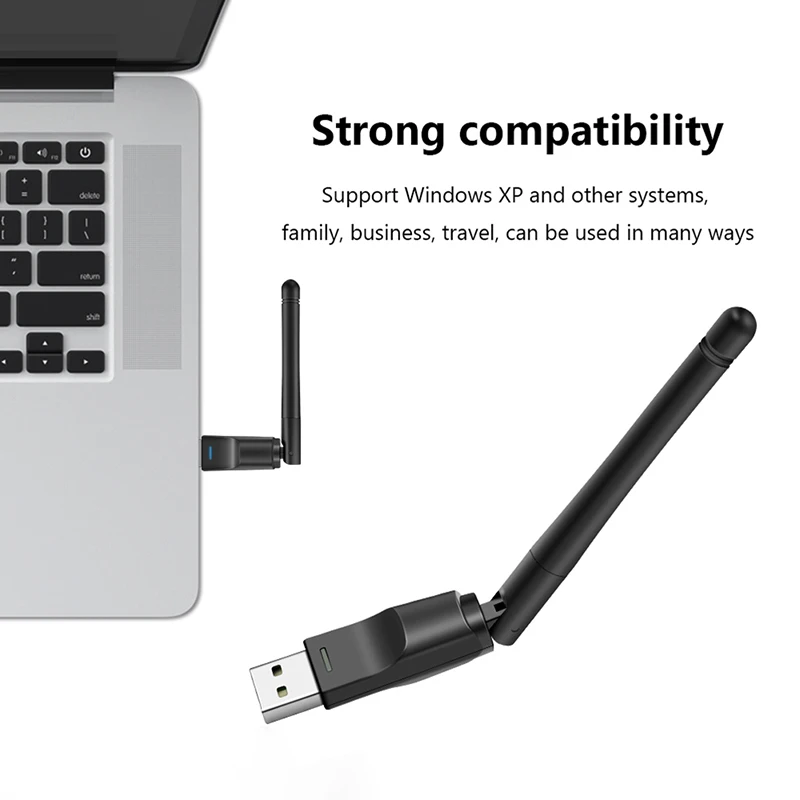 【MT7601 미니 USB WiFi 어댑터 150Mbps 무선 네트워크 카드 RTL8188 네트워크 카드 PC 데스크탑 노트북 2.4GHz용 Wi-Fi 수신기】