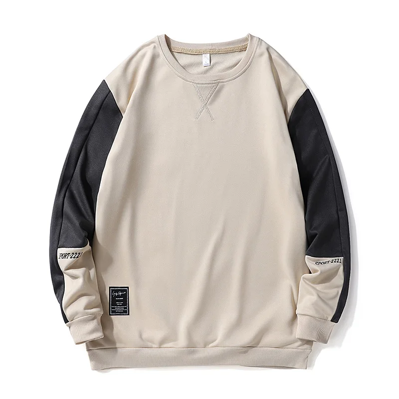 

Men Sweatshirts Casual Round Collar Long Sleeve Hoodies men Korean Fashion Pullover Hoody Patchwork Tops men clothing