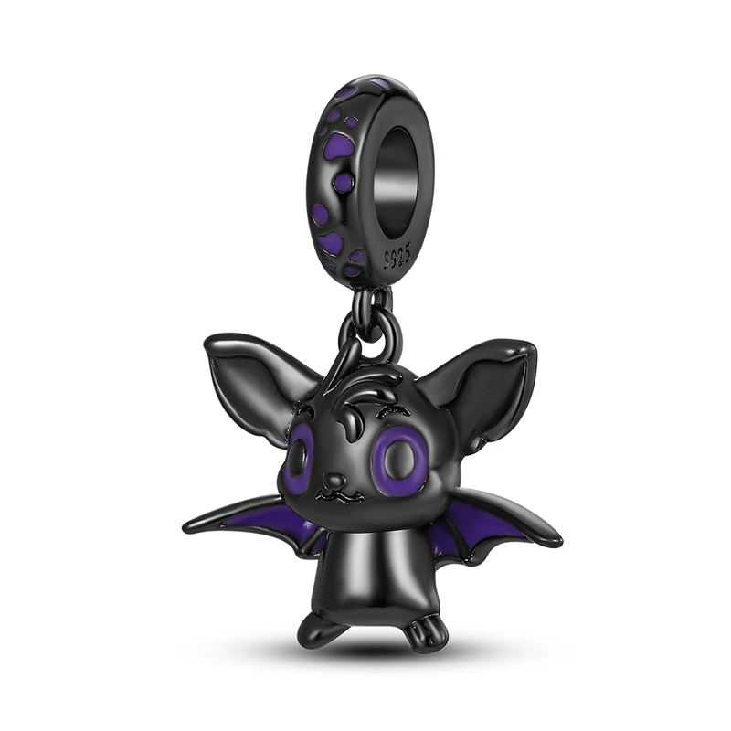 2025 Neuer Halloween-Charm, leichte Perle, 925er Sterlingsilber, Kürbis, Hexe, Totenkopf-Charm, passend für Armband-Anhänger, Damen-Schmuckherstellung – Detail 36