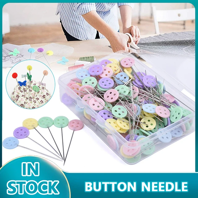 100/50Pcs Patchwork Pins Dressmaking Pins Sewing Embroidery Tools Needle  Fixed Metal Button Pins DIY Sewing Accessories