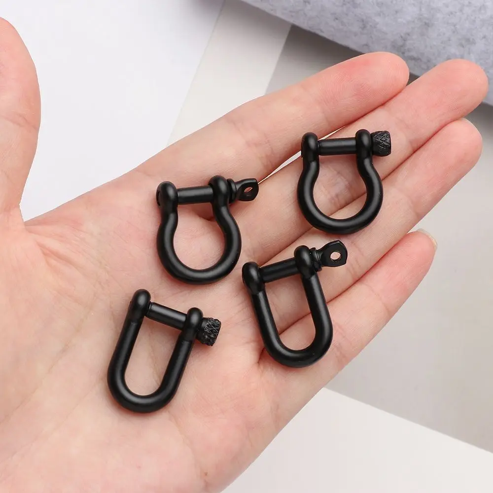 

Solid Stainless Steel Carabiner D Bow Staples Shackle Fob Key Ring Keychain Hook Screw Joint Connector Buckles Outdoor Buckle