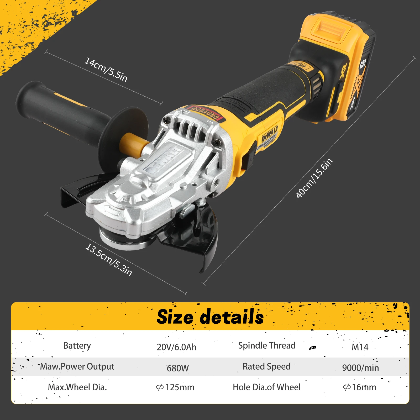 DEWALT DCG405FN 20V Brushless Cordless Angle Grinder Cutting Machine Rechargeable Portable Polisher Power Tool
