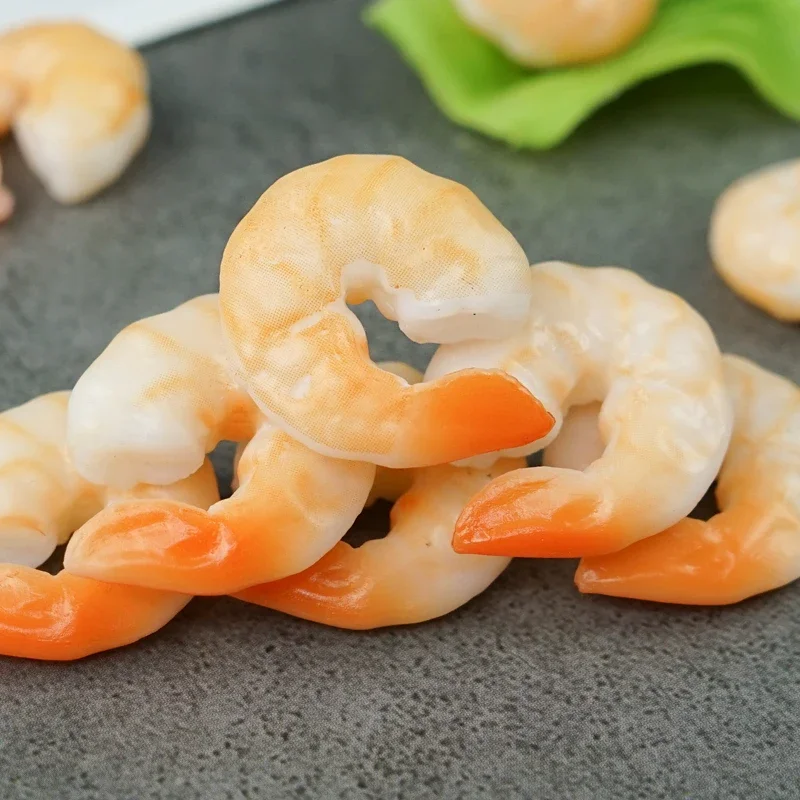 Simulation Shrimp Fake Food Model High Imitation Shrimp Shooting Prop Photo Props PVC Simulation Lobster Model Food Model Food Photography Props Kitchen Food Toys 5pcs/pack