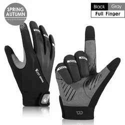 Enhanced Cycling Gloves - Full Finger, Shockproof, Unisex for Road, Mountain, and Motorcycle Use (Full Finger Gray)