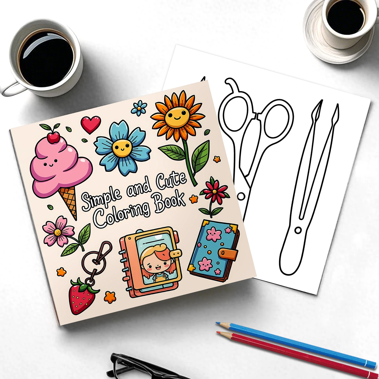 Simple and Cute Coloring Book for Adult and Teen Makeup Theme Graffiti Painting Book for Friends Holiday Perfect Gift 3