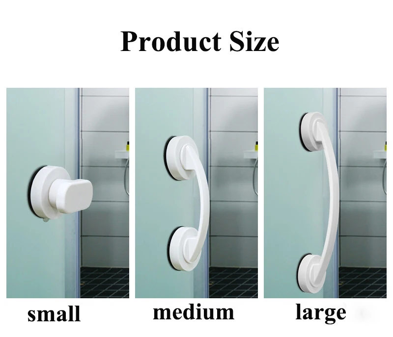 Description Picture 5 of itemAnti-slip Handrail No Drilling Shower Black Handle Offers Safe Grip With Suction Cup for Safety Grab Bathroom Bathtub Glass Door