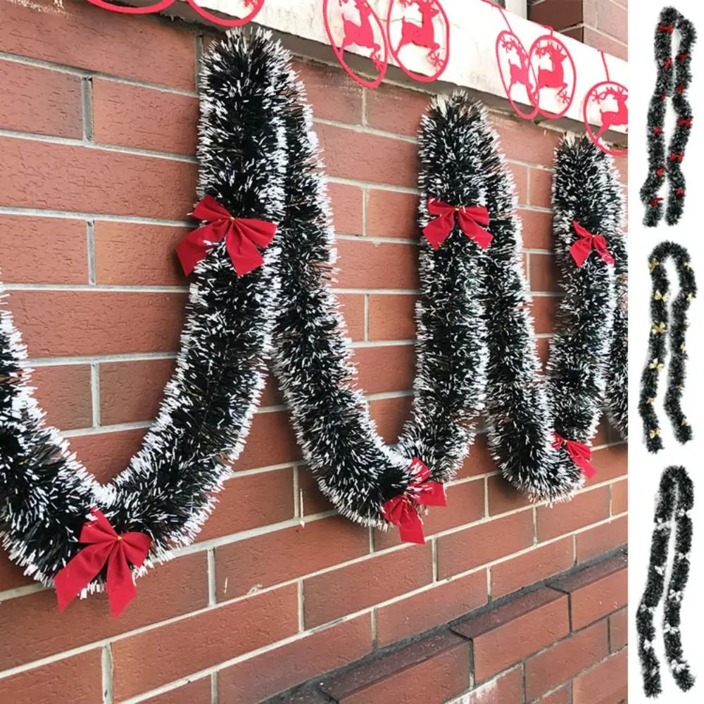 

Темно-зеленая Рождественская декоративная лента, Рождественское украшение, декоративная подвесная гирлянда 200 см с бантом, Рождественский кулон для дома