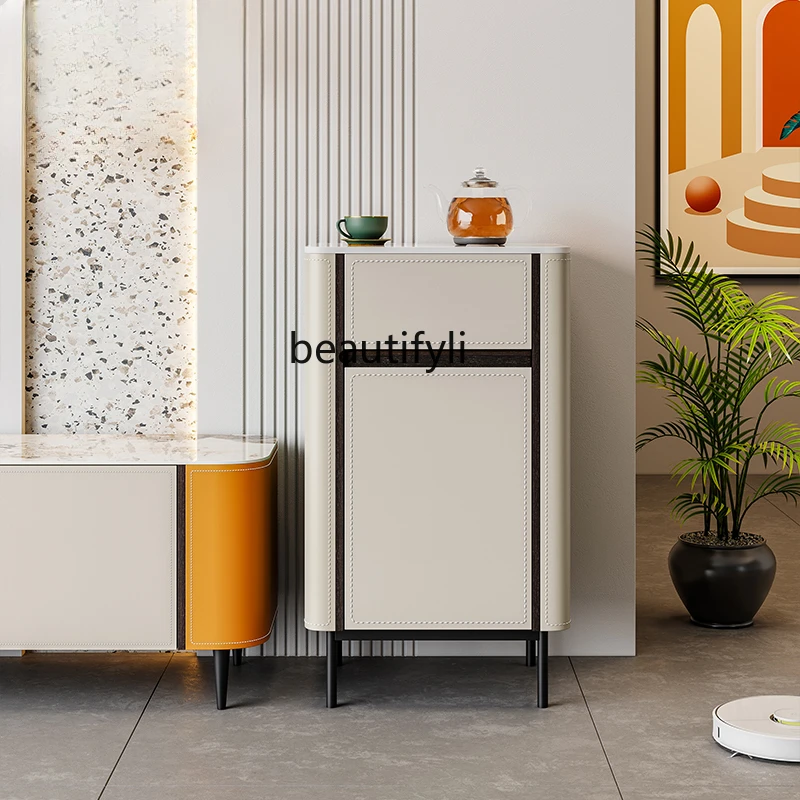 Modern Multi-Functional Solid Wood Side Cabinet Tea Cabinet Living Room Storage   Sofa Side Table Simple Corner  Simple Corner