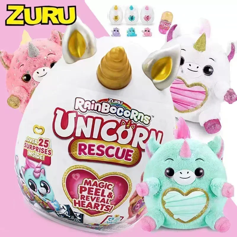 

Big Size ZURU Rainbocorns 35cm Blind Box Unicorn Magic Beast Rescue Planet Embracing Planet Family Plush Doll Girl Toys Gifts