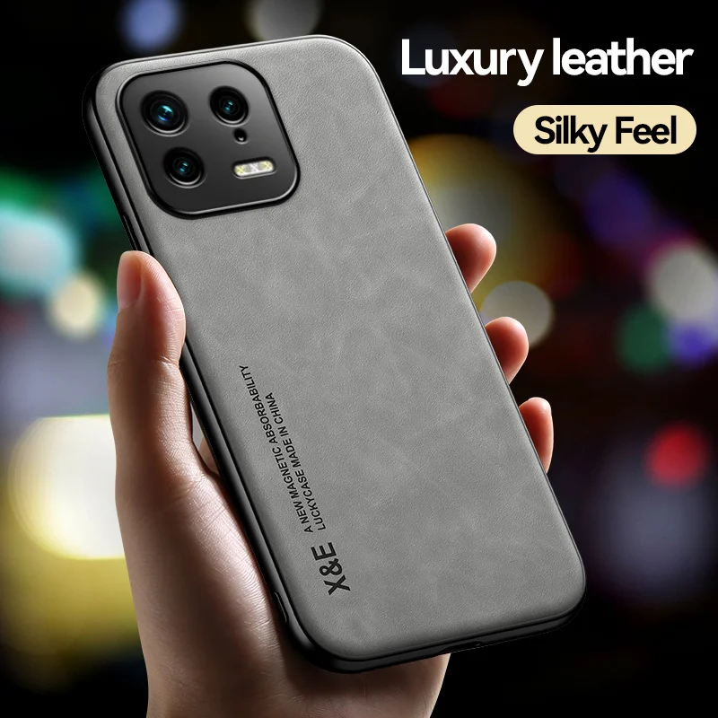 Fir Xiaomi 13 Hülle Agebaute Metallplack Magnéitesch Autohalterung Telefonshülle Fir Xiaomi Mi13 Mi 13 Pro Xiaomi13 5G Lieder Réckhülle_voghion.com