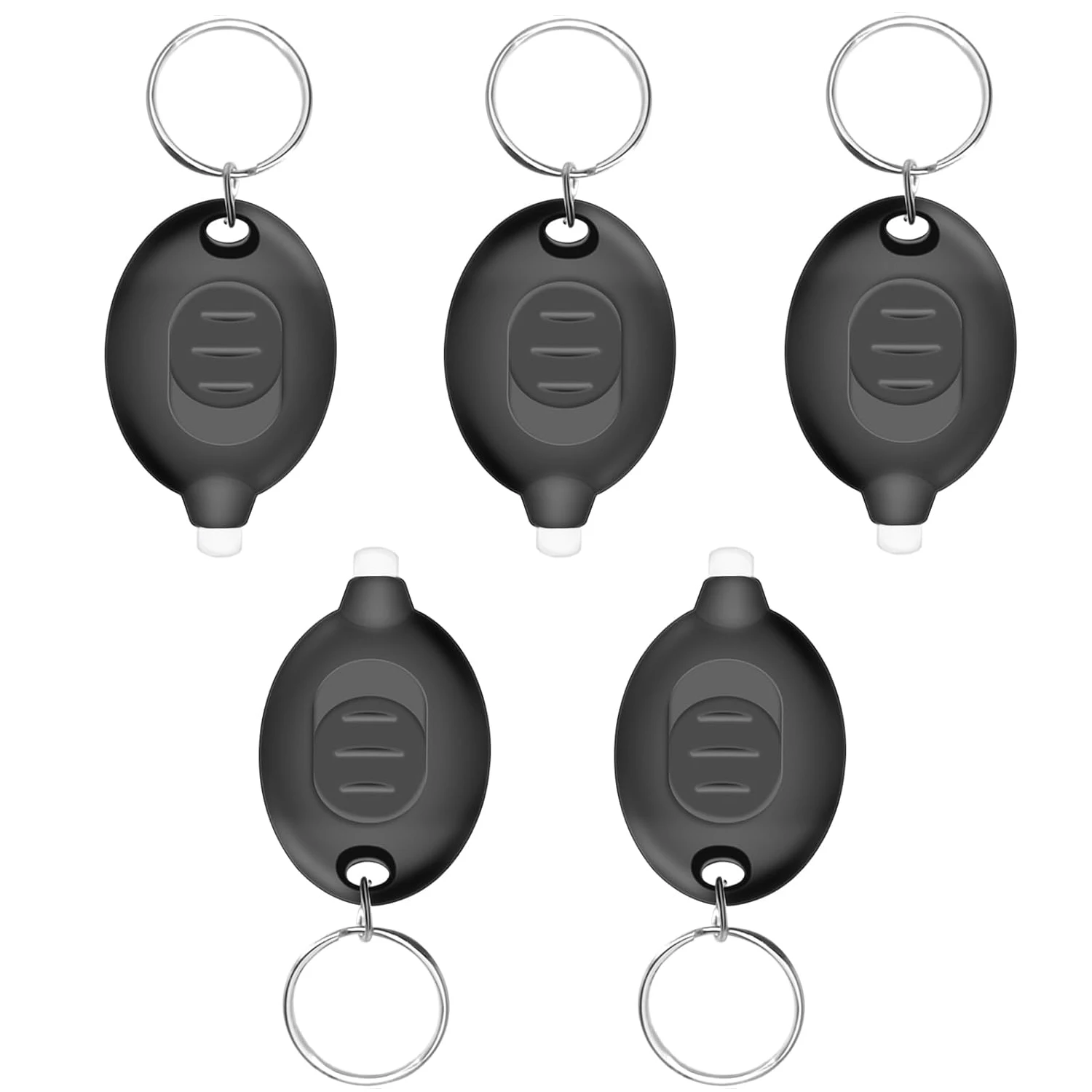 Compact LED Keychain Flashlight - Super Bright 12 Lumen Portable Light (5-Pack)