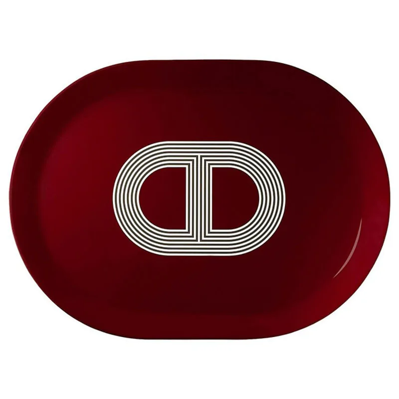 

Korean Plate Ceramic Tray Oval Plate Western Dish Dessert Dish Trays for Hospitality Kitchen Tableware Bone China Dinner Plates