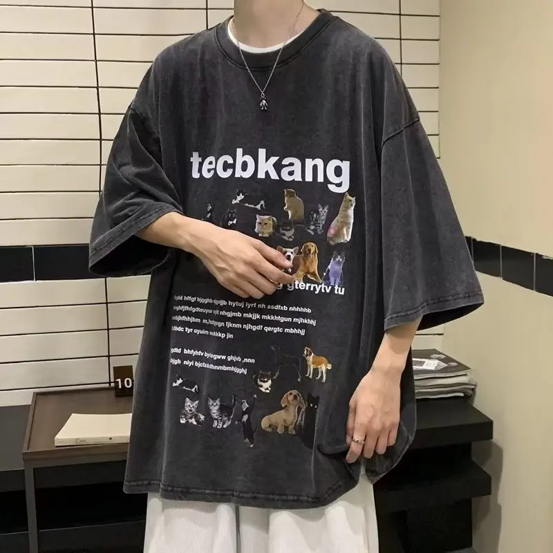 

2023 Summer Graphic Print Streetwear T Shirt For Man Loosen Casual Cotton Tees oversized Men's Tshirt m-3xl Hip Hop Tops Y2k