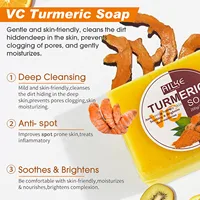 Savon au curcuma naturel AILKE, éclaircit, élimine les tâches sombres, l'acné, les boutons, nettoie, exfolie, unifie le teint, 200g 3