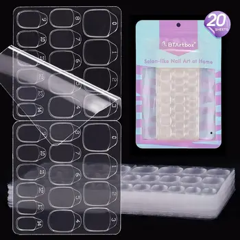 Ultra Thin Waterproof Nail Adhesive Tabs - 20 Sheets, 15 Sizes, 600PCS Double Sided Stickers for Press On Nails