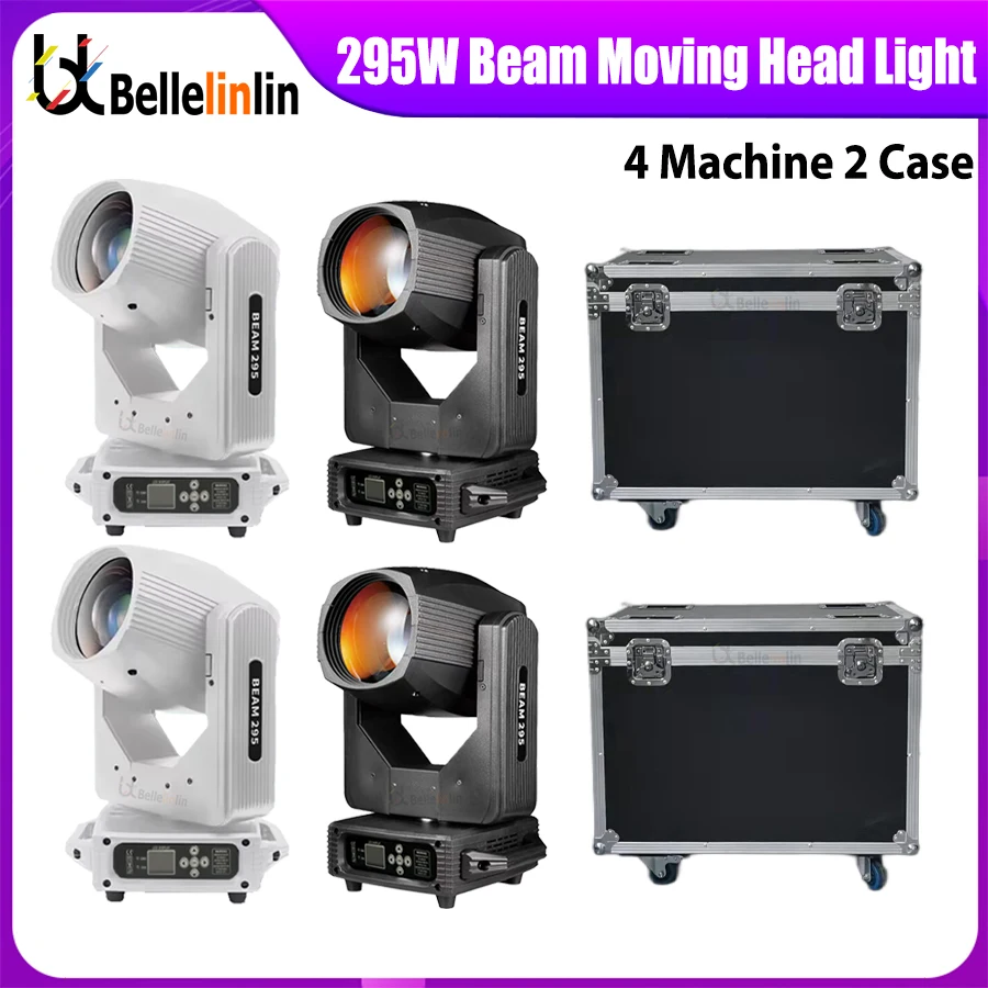 

0 Tax 4Pcs 295W 12R Beam Moving Head Lighting With 2Flight case 8+8+8 Prism Double Prism Stage Effect Light For DJ Disco Party