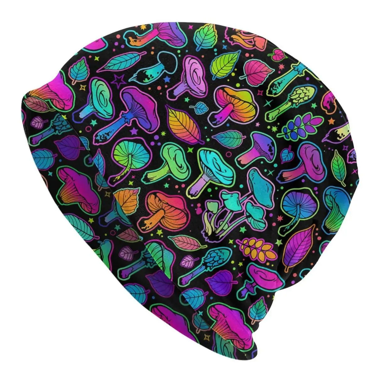 Skullies Beanies Midnight Magic MulticolOured Wild Mushroom Thin Bonnet Hipster Caps Men Women\'s Earmuffs