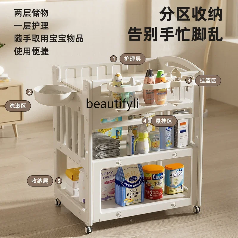 Diaper Table Baby Care Table Newborn, Massage Touch Baby Bed Movable
