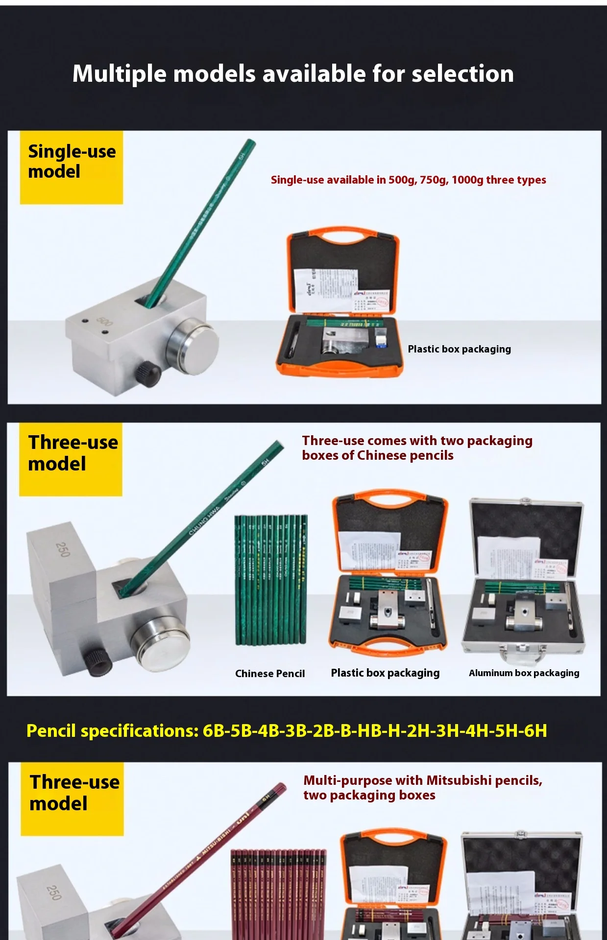 Portable Pencil Hardness Tester Professional Durometer Metal Scratch Hardness Te
