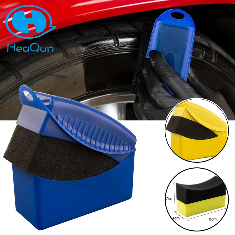

Heaqun car wheel Polishing Waxing Sponge Brush With Cover ABS Washing Cleaning Tire Contour Dressing Applicator Pads Accessories