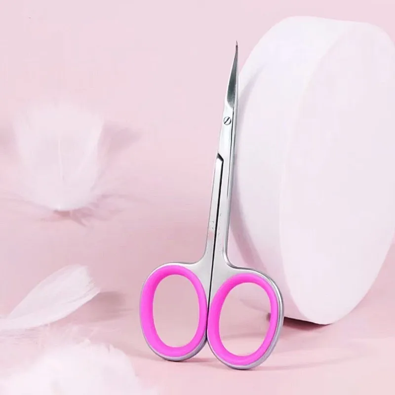 High Quality Warping Tip Cuticle Scissors anti-slippery handle Manicure Stainless Steel Nail skin Cuticle Trimmer Nippers 1