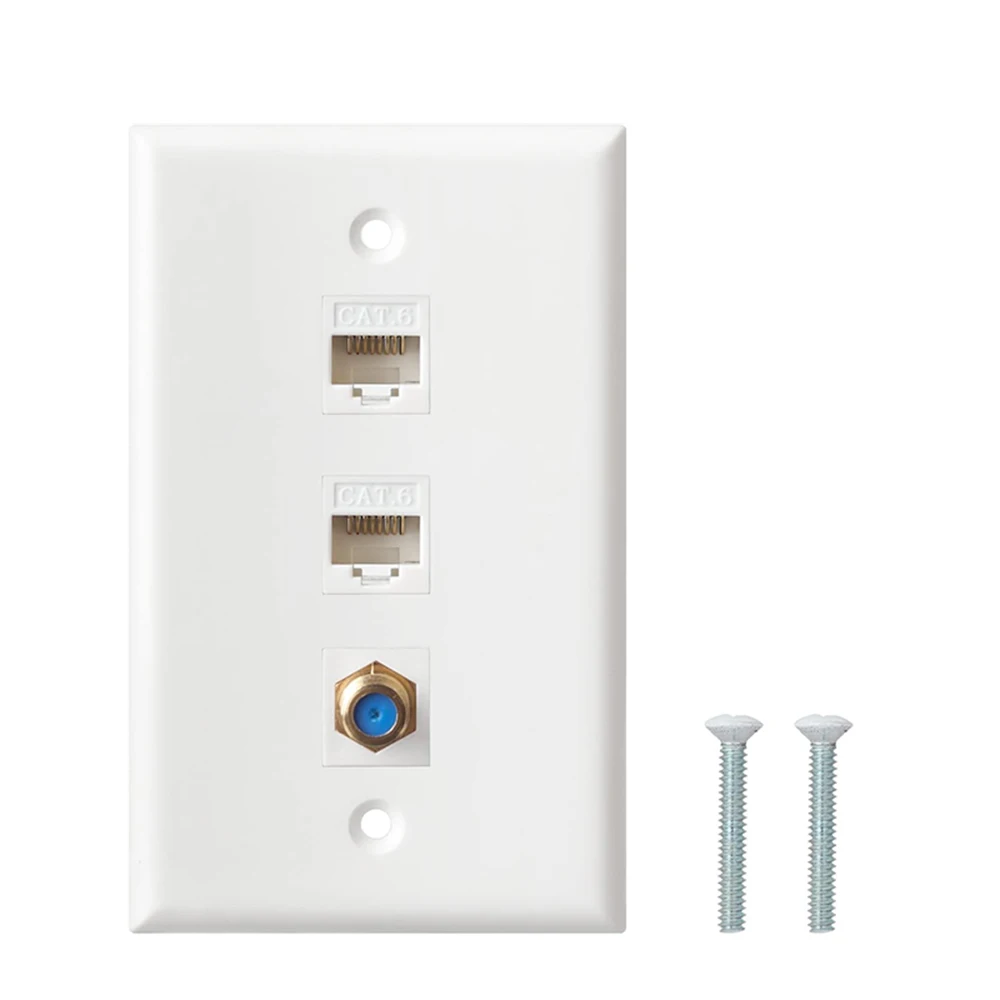 Placa De Pared Vertical, Salida Para 2 Puertos Keystone, Con Espacios Para Etiquetas, Color Blanco